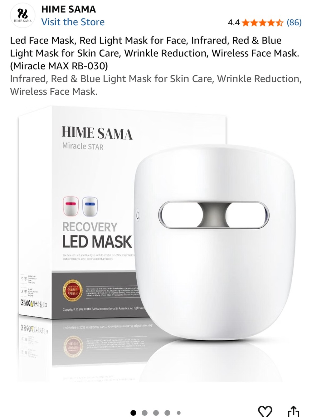 Hime Sama LED Face Mask (RB-030)